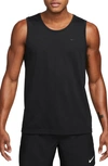 Nike Primary Logo-embroidered Cotton-blend Dri-fit Tank Top In Black/black