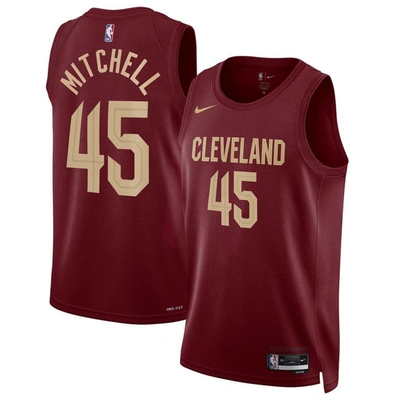 Nike Mens Donovan Mitchell  Cavaliers Donovan Mitchell Icon Jersey In Red