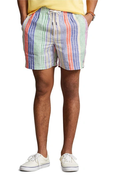 Polo Ralph Lauren Multicolor Striped Prepster Seersucker Shorts, Size X-large In N,a