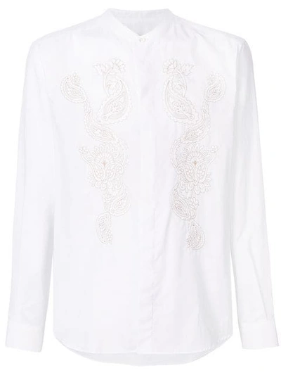 Etro Paisley-embroidered Cotton Shirt In White