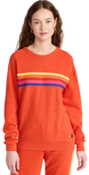 Aviator Nation 5 Stripe Sweatshirt In Orange/yellow/purple