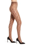 Fendi Double F Logo Tights In Beige