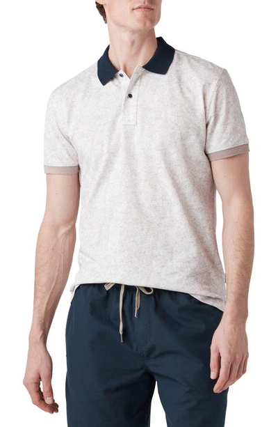 Rodd & Gunn Bell Valley Sports Fit Contrast Piqué Cotton Polo In Natural