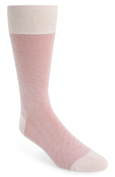 Cole Haan Pique Texture Crew Socks In Petal