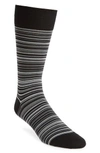 Cole Haan Multistripe Crew Socks In Grey Heather