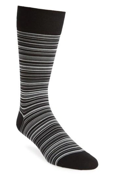 Cole Haan Multistripe Crew Socks In Grey Heather