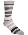 Cole Haan Men's Town Stripe Crew Socks In Oxford Heather
