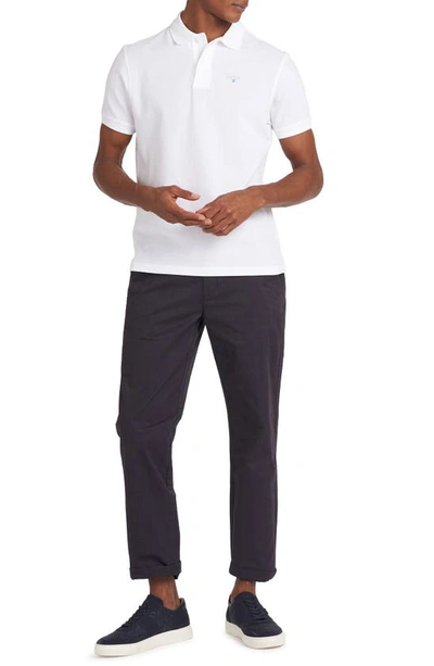 Barbour Solid Piqué Sports Polo In White