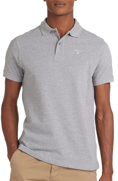 Barbour Solid Piqué Sports Polo In Grey