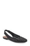 Nordstrom Arabella Woven Slingback Flat In Black