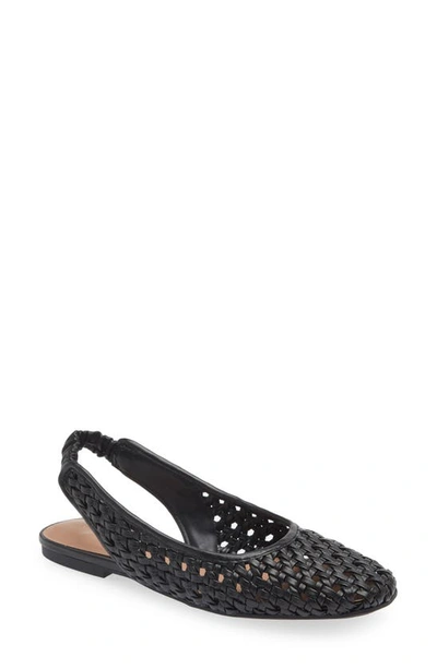 Nordstrom Arabella Woven Slingback Flat In Black