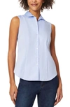 Jones New York Sleeveless Cotton Blouse In Blue