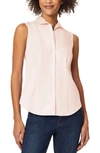 Jones New York Sleeveless Cotton Blouse In Beige