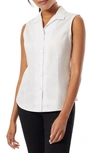 Jones New York Sleeveless Cotton Blouse In Jones White