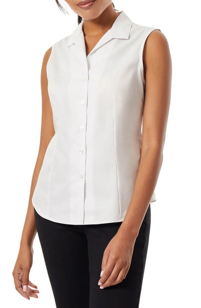 Jones New York Sleeveless Cotton Blouse In White