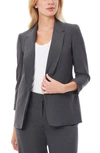 Jones New York Three Quarter Sleeve Blazer In Gray