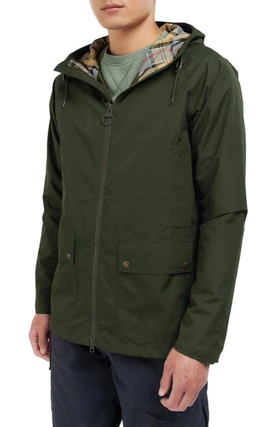 Barbour Domus Hooded Jacket In Sage/ Dress