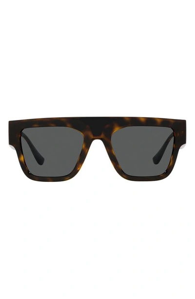 Versace 53mm Square Sunglasses In Havana