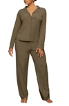 Skims Rib Pajamas In Olive