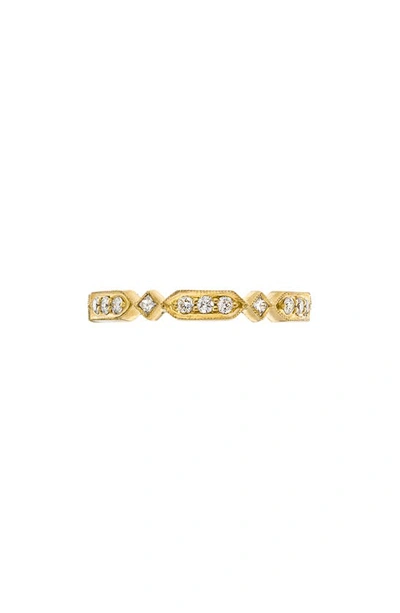 Sethi Couture Diamond Band Ring In Yellow Gold/diamond