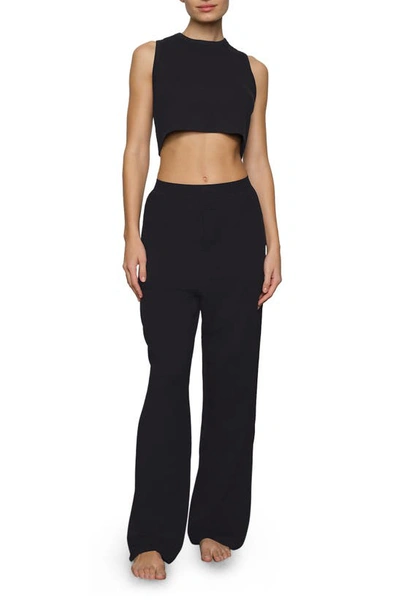 Skims Relaxed Fit Straight Leg Lounge Pants In Onyx