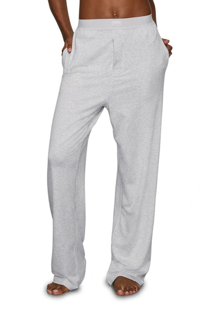 Skims Relaxed Fit Straight Leg Lounge Pants In Light Heather Grey