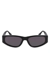 Converse Fluidity 56mm Rectangular Sunglasses In Black
