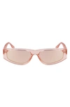Converse Fluidity 56mm Rectangular Sunglasses In Crystal Cheeky Coral