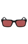 Converse Fluidity 52mm Rectangular Sunglasses In Black