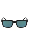 Converse Fluidity 52mm Rectangular Sunglasses In Matte Black