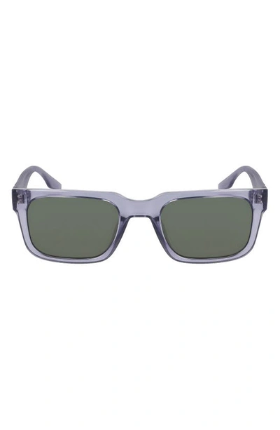 Converse Fluidity 52mm Rectangular Sunglasses In Crystal Smoke