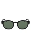 Converse Fluidity 50mm Round Sunglasses In Black