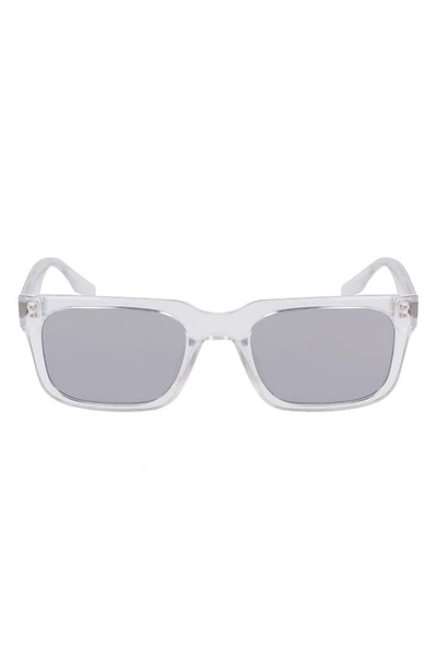 Converse Fluidity 52mm Rectangular Sunglasses In Crystal Clear
