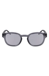 Converse Fluidity 50mm Round Sunglasses In Crystal Cyber Grey