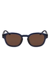 Converse Fluidity 50mm Round Sunglasses In Crystal  Navy