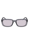 Converse Fluidity 54mm Rectangular Sunglasses In Crystal Cyber Grey