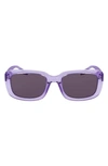Converse Fluidity 54mm Rectangular Sunglasses In Crystal Vapor Violet
