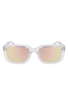 Converse Fluidity 54mm Rectangular Sunglasses In Crystal Clear