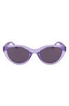 Converse Fluidity 52mm Cat Eye Sunglasses In Crystal Vaper Violet