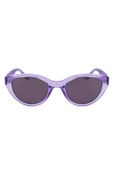 Converse Fluidity 52mm Cat Eye Sunglasses In Crystal Vaper Violet