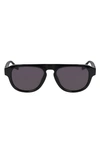 Converse Fluidity 53mm Aviator Sunglasses In Black