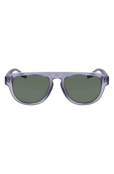 Converse Fluidity 53mm Aviator Sunglasses In Crystal Smoke