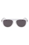 Converse Fluidity 53mm Aviator Sunglasses In Crystal Clear
