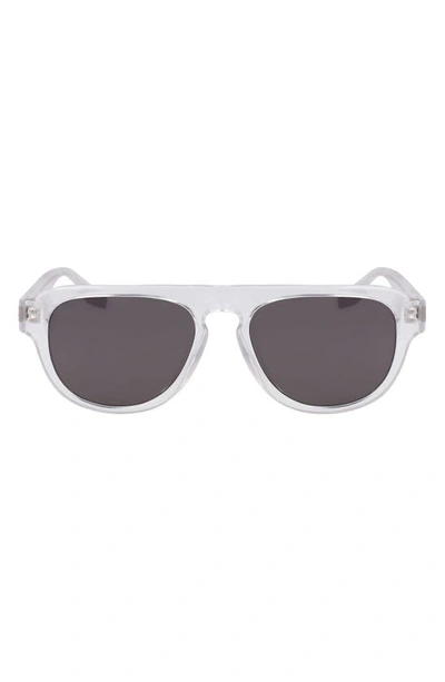 Converse Fluidity 53mm Aviator Sunglasses In Crystal Clear