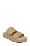 Naked Feet Santorini Espadrille Platform Slide Sandal In Raffia