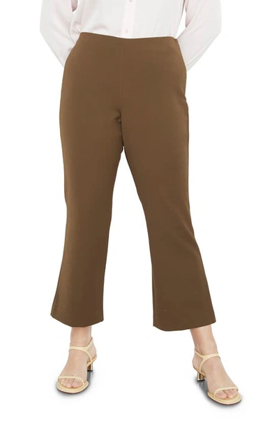 Vince Crop Flare Trousers In Olive Night