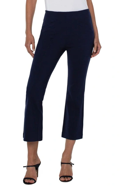 Liverpool Los Angeles Stella Crop Kick Flare Trousers In Cadet Blue