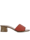 Bottega Veneta Intrecciato Sandals In Red