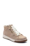 Ara Rei Sneaker In Sand Suede/glitter