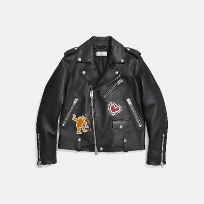 Coach 1941 X Keith Haring Moto Jacket In Black